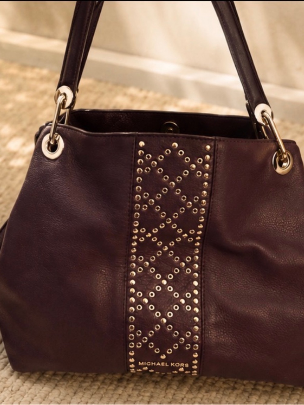 Michael Kors Raven Large Pebbled Leather Shoulder Bag